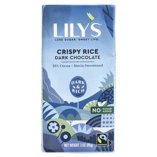 Lily's Sweets, 55% Cocoa Dark Chocolate Bar, Crispy Rice, 3 oz (85 g)