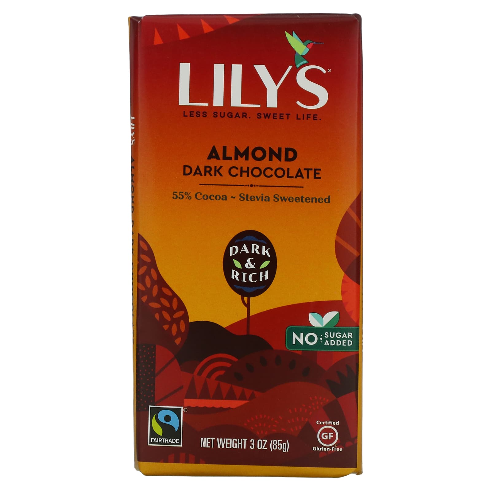 Lily's Sweets, Dark Chocolate Bar, Almond, 55 Cocoa, 3 oz (85 g)