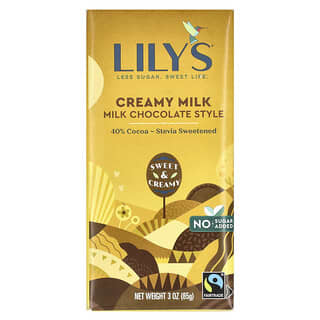 Lily's Sweets, Tablette de chocolat 40%, Lait Crémeux, 85 g