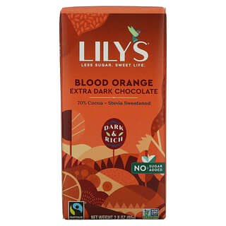 Lily's Sweets, Barra de chocolate negro extra, Naranja sanguina, 70% de cacao, 80 g (2,8 oz)