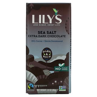 Lily's Sweets, Barra de chocolate negro, Sal marina, 70% de cacao, 80 g (2,8 oz)