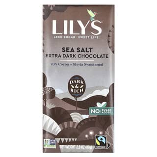 Lily's Sweets, Barra de chocolate negro, Sal marina, 70% de cacao, 80 g (2,8 oz)