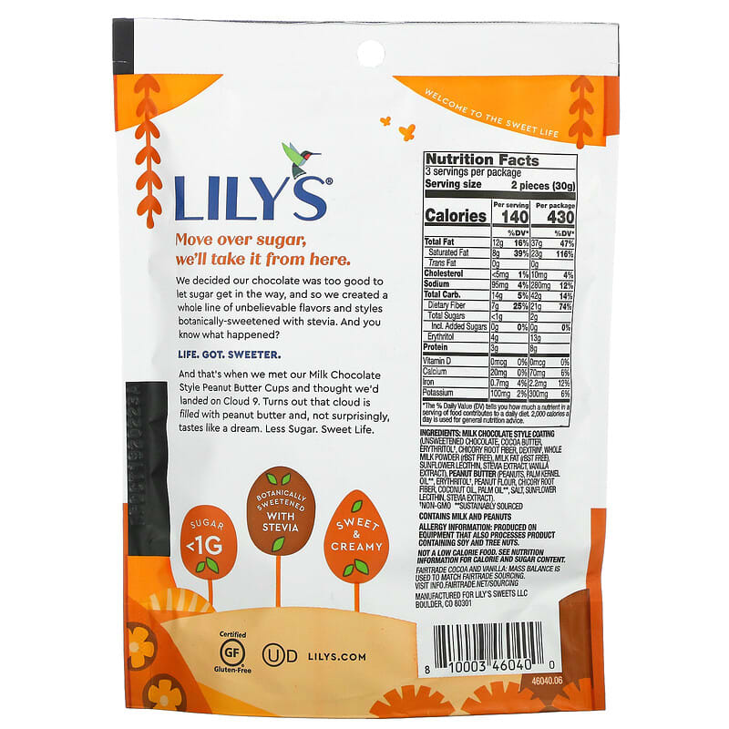 Lily's Peanut Butter Cups, Milk Chocolate Style, 40% Cocoa - FRESH by  Brookshire's