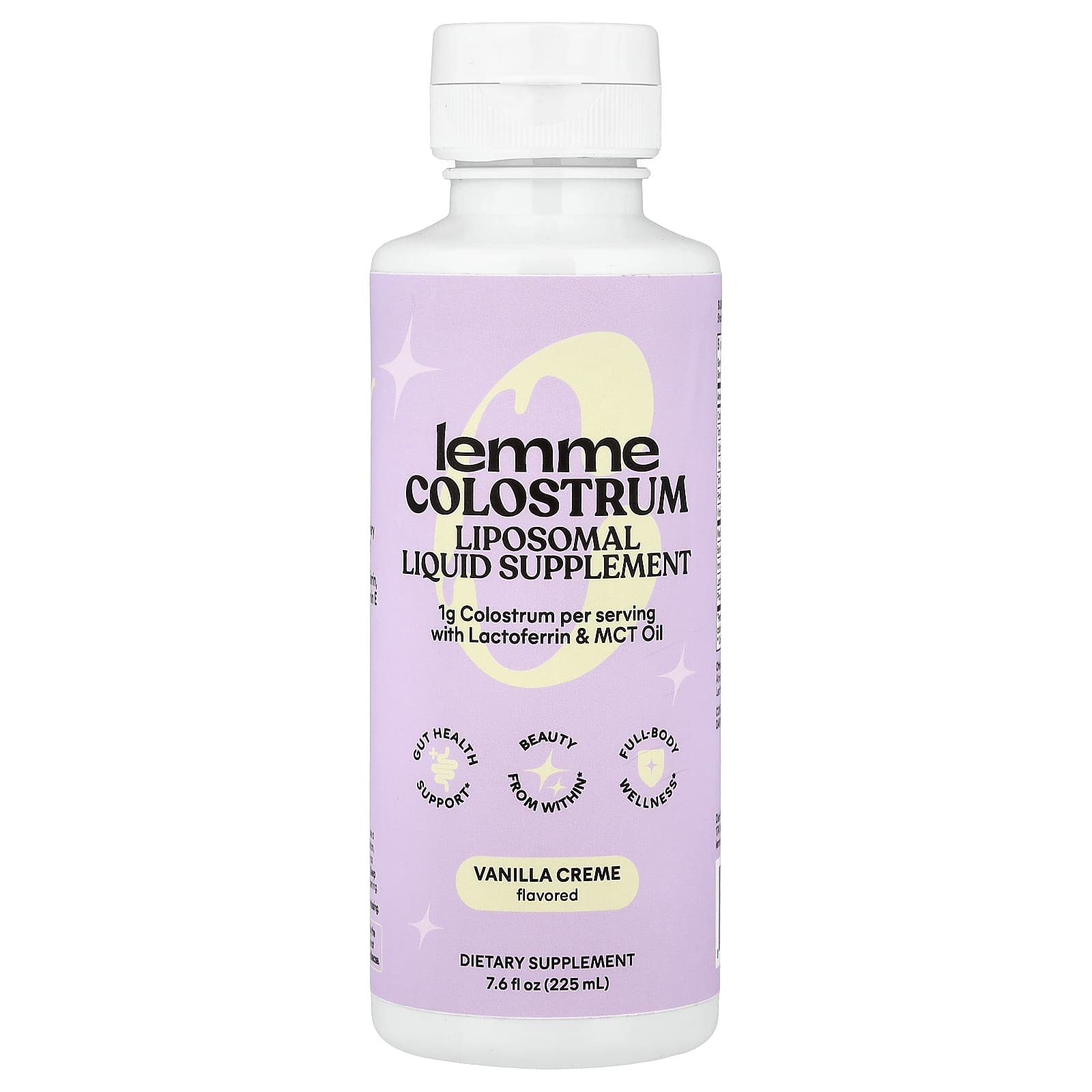 Lemme, молозиво, липосомальная жидкая добавка, ванильный крем, 225 мл (7,6 жидк. унции)