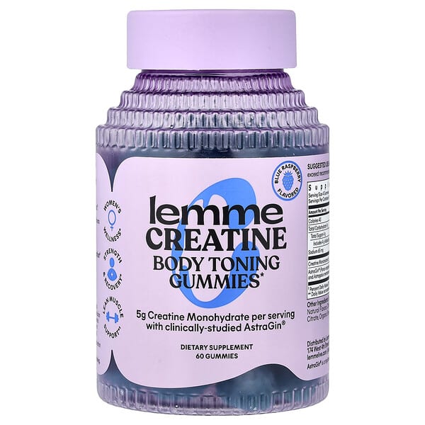 Lemme, Creatine, Body Toning Gummies, Blue Raspberry, 60 Gummies — product photo 1