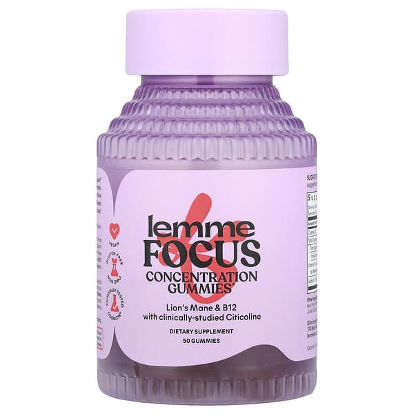 Focus, Concentration Gummies, Strawberry, 50 Gummies