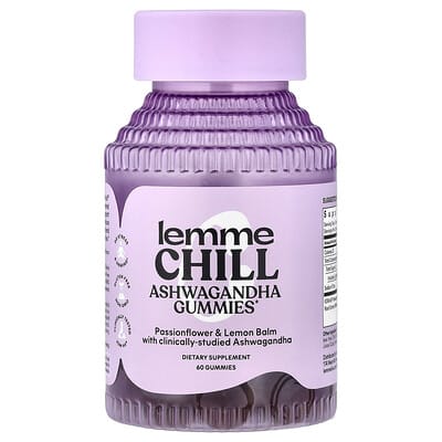 Lemme, Chill, Ashwagandha Gummies, Mixed Berry, 60 Gummies Lemme, Chill, Ashwagandha Gummies, Mixed Berry, 60 Gummies