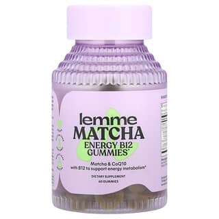 Lemme, Gommes énergétiques à la vitamine B12, Matcha, 60 gommes