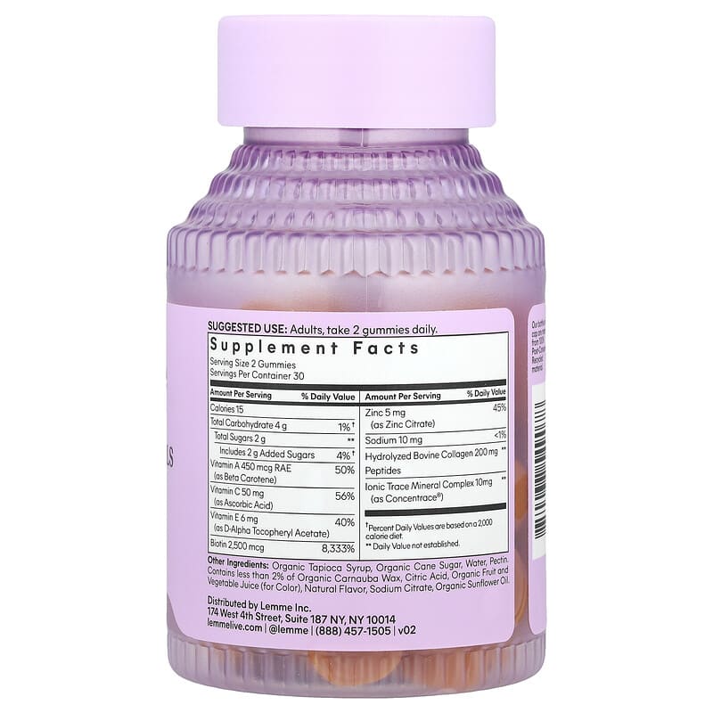 Glow, Hair, Skin & Nails Gummies, Peach, 60 Gummies