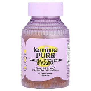 Lemme, Purr, Vaginal Probiotic Gummies, Pineapple, 60 Gummies