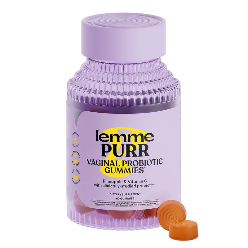 Purr, Vaginal Probiotic Gummies, Pineapple, 60 Gummies