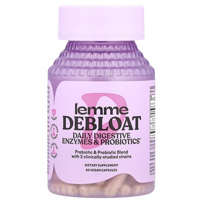 Lemme, Debloat, Daily Digestive Enzymes & Probiotics, 60 Vegan Capsules
