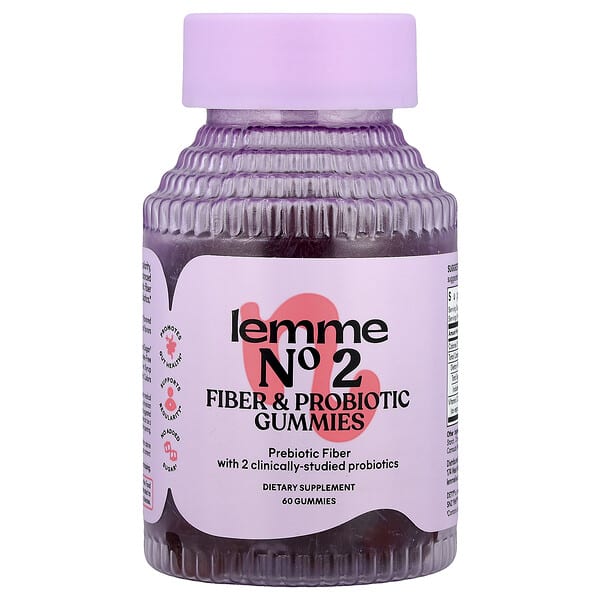 No2, Fiber & Probiotic Gummies, Strawberry, 60 Gummies