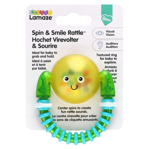 Lamaze, Spin &amp; Smile Rattle，0 個月以上，1 個