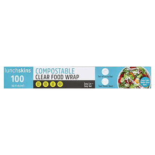 Lunchskins, Compostable Clear Food Wrap, 100 Sq Ft (9.25 m²)