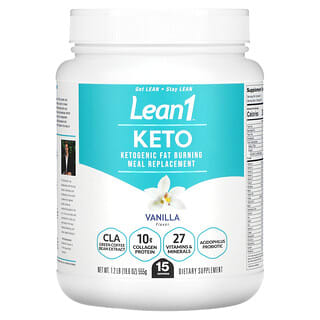 Lean1, Keto, Ketogenic Fat Burning Meal Replacement, Vanilla, 1.2 lb (555 g)