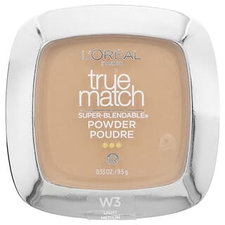 L'Oréal, True Match, супер-смешиваемая пудра, W3, светлый, 9,5 г (0,33 унции)