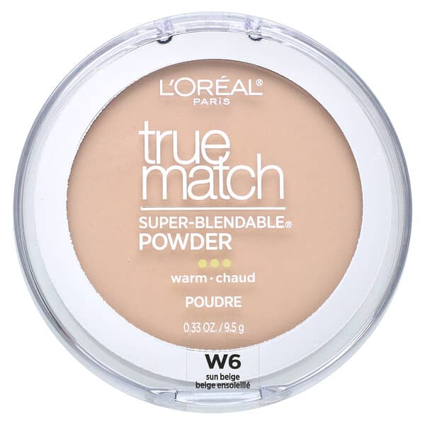 L'Oréal, True Match, Super-Blendable Powder, W6 Sun Beige, 0.33 oz, 9.5 g