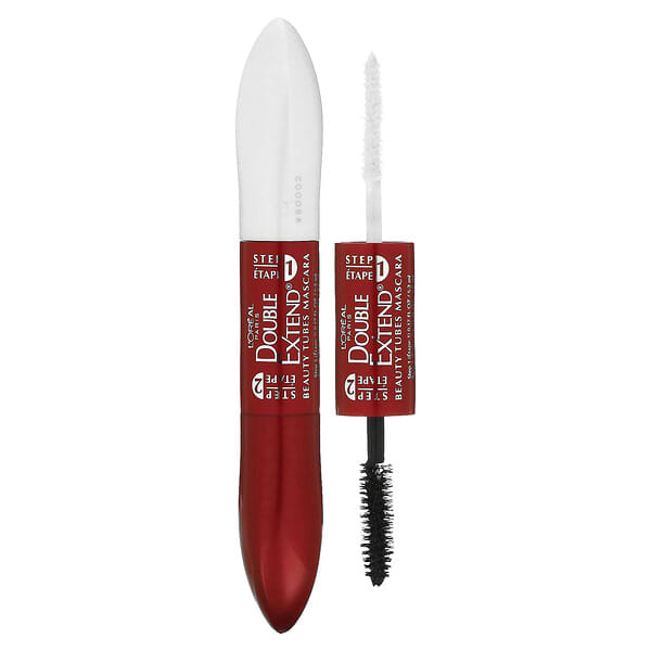 L'Oréal, Double Extend（ダブルエクステンド）Beauty Tubes（ビューティーチューブ）マスカラ、ブラッケストブラック575、5.2ml（0.17液量オンス）／5ml（0.16液量オンス）