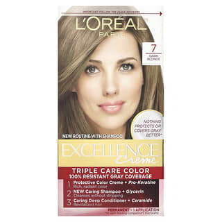 L'Oréal, Excellence Creme, Dreifach-Pflegefarbe, 7 dunkelblond, 1 Anwendung