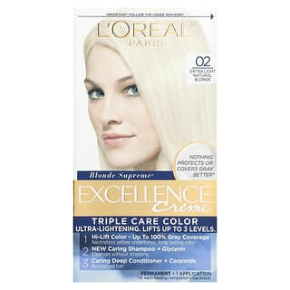 L'Oréal, Blonde Supreme, Excellence Creme, Triple Care Color, 02, Extra Light Natural Blonde, 1 Application