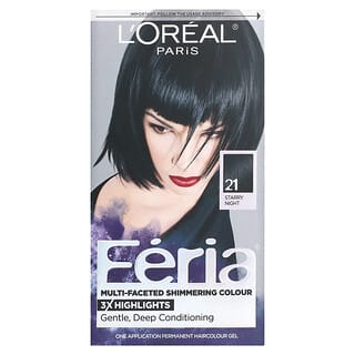 L'Oréal‏, צבע לשיער Feria, שחור זוהר 21, לשימוש חד פעמי