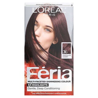 L'Oréal, Feria, Multi-Faceted Shimmering Colour, 36 Chocolate Cherry, 1 Application