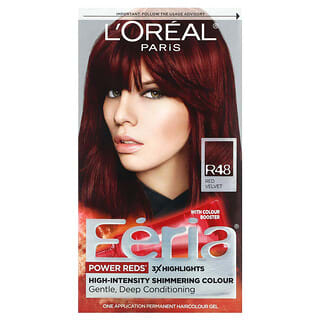 L'Oréal, Feria, Power Reds, Hochintensiv schimmernde Farbe, R48 Red Velvet, 1 Anwendung