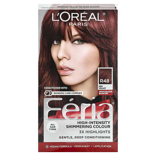 L'Oréal, Feria, 파워 레드, 고휘도 쉬머링 컬러, R48 레드 벨벳, 1회
