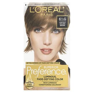 L'Oréal, 선호도가 뛰어난, 변색 없는 색상, 6 1/2G 가장 밝은 골든 브라운, 1회