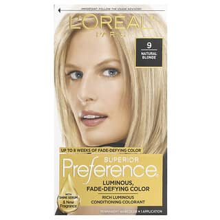 L'Oréal, Superior Preference, Luminous, Fade-Defying Color, 9 Natural Blonde, 1 Application