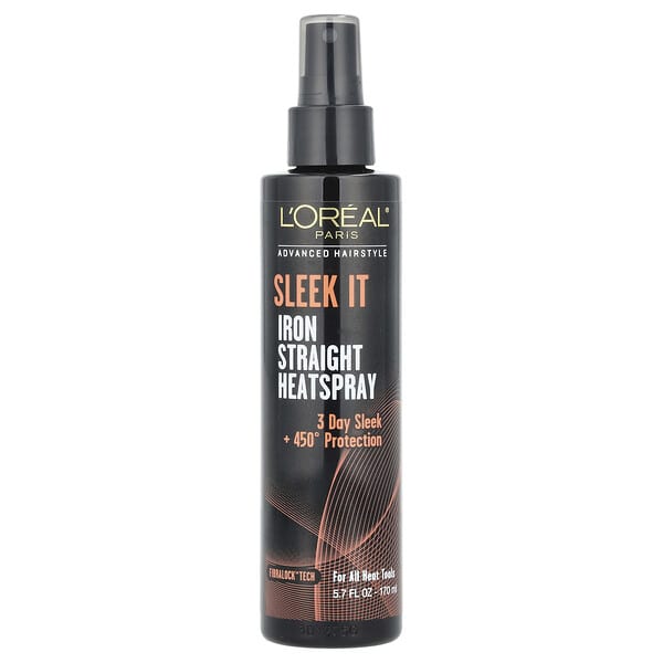 L'Oréal, 어드벤스드 헤어스타일, Sleek It 스트레이트 히트스프레이, 170ml(5.7fl oz)