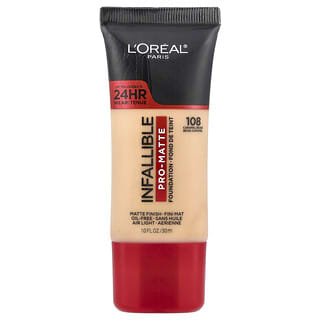 L'Oréal, Infalible, Base mate, 108 Beige caramelo, 30 ml (1 oz. líq.)