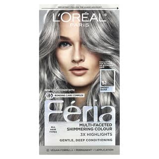 L'Oréal, Feria, Multi-Faceted Shimmering Colour,  S1 Smokey Silver, 1 Application