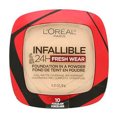L'Oréal, Infallible 24H Fresh Wear, Foundation In A Powder, 10 Porcelain, 0.31 oz (9 g)