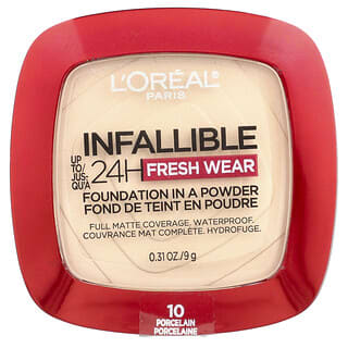L'Oréal, Infallible 24H Fresh Wear, тональная основа в порошке, фарфор 10, 9 г (0,31 унции)