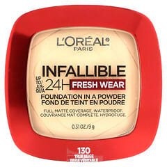 L'Oréal, Infallible 24H Fresh Wear, Foundation In A Powder, 130 True Beige, 0.31 oz (9 g)