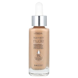L'Oréal, True Match Nude, Sérum con color con ácido hialurónico, 3-4 colores claro-medio`` 30 ml (1 oz. Líq.)