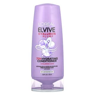 L'Oréal, Elvive，Hyaluron + Pump，72 小時保濕護髮素，適用於乾性脫水髮質，12.6 液量盎司（375 毫升）