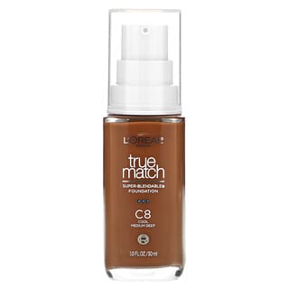 L'Oréal, True Match, Super-Blendable Foundation, C8, Cool Medium Deep, 30 ml (1 fl. oz.)