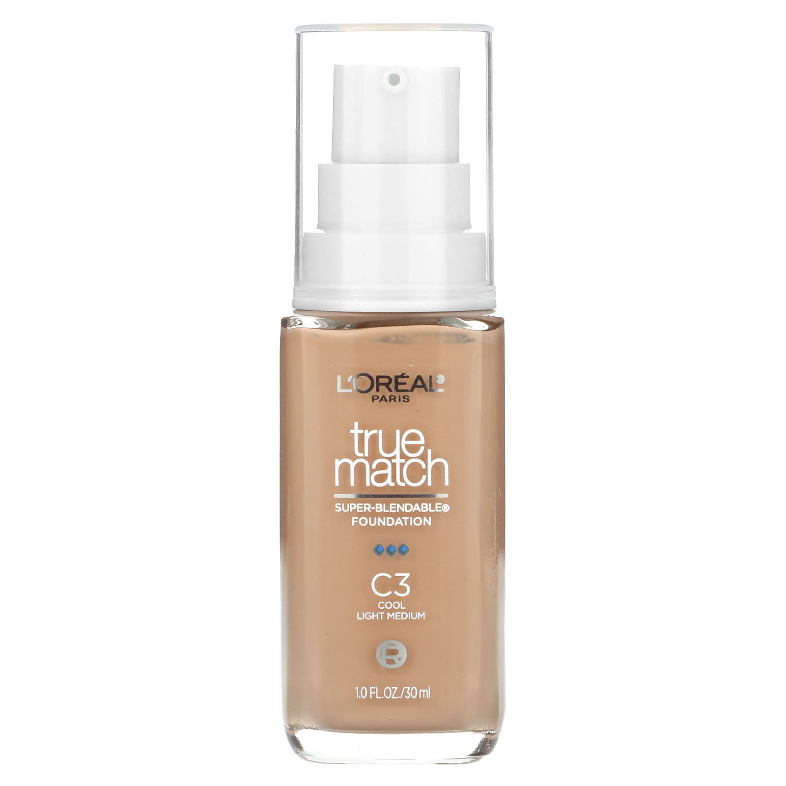 L'Oréal, True Match, Super-Blendable Foundation, C3 Light Medium, 1 fl ...