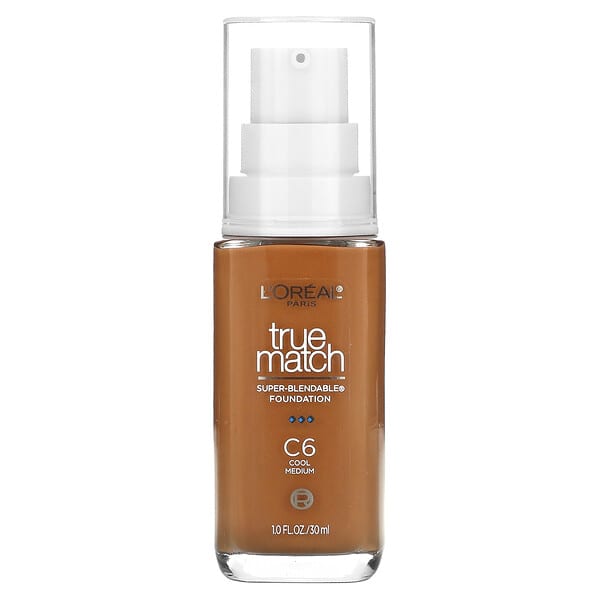 L'Oréal, True Match รองพื้นแบบซูเปอร์เบลนด์เอเบิล C6 คูล มีเดียม ขนาด 1 ออนซ์ (30 มล.)