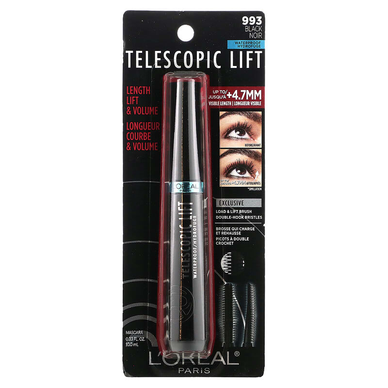 Telescopic Lift Waterproof Mascara, 993 Black, 0.33 fl oz (10 ml)