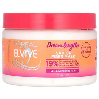 L'Oréal, Elvive, Dream Lengths, Máscara de Fibras Savior, Para Cabelos Longos e Enfraquecidos, 355 ml (12 fl oz)