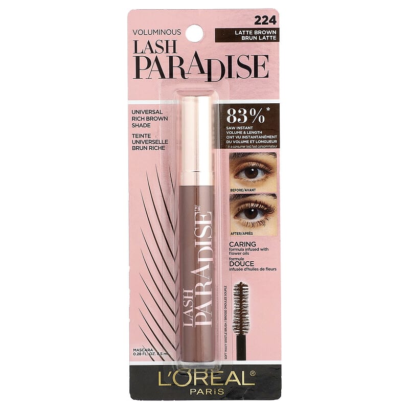 Voluminous Lash Paradise Mascara, 224 Latte Brown, 0.28 fl oz (8.5 ml)