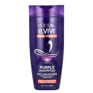 L'Oréal, Elvive, Couleur éclatante, Shampooing violet, Cheveux bruns, blonds et gris méchés, 200 ml