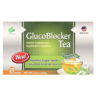 Longreen, GlucoBlocker Tea, Selected Gymnema, 20 Tea Bags, 2.12 oz (60 g)
