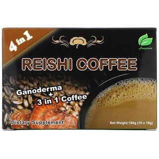 Longreen, 4 in 1 Reishi Coffee, 10 Sachets, (180 g) 
