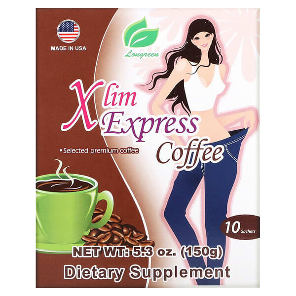 Longreen Corporation‏, Xlim Express Coffee, 10 Sachets, 5.3 oz (150 g)