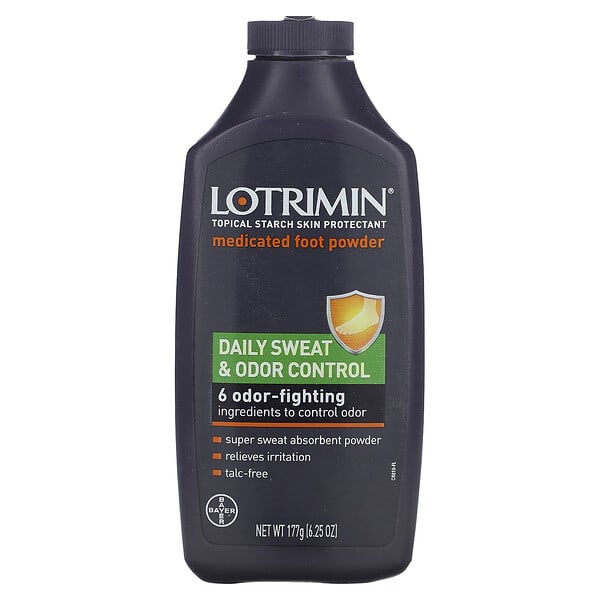 Lotrimin‏, Daily Sweat & Odor Control Medicated Foot Powder, 6.25 oz (177 g)